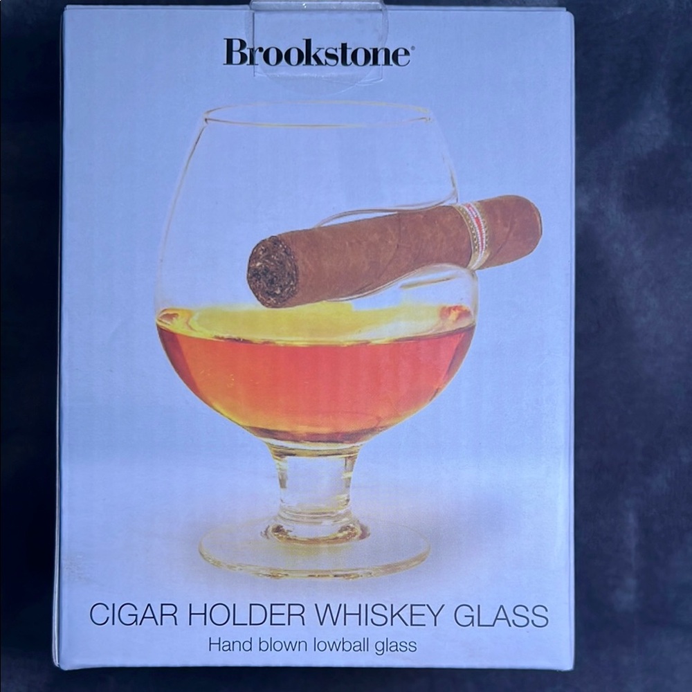 Brookstone Cigar Holder Whiskey Glass‎